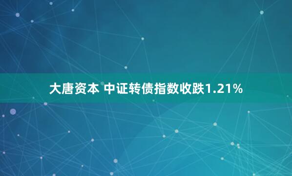 大唐资本 中证转债指数收跌1.21%